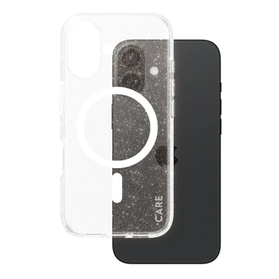 Abbildung von Apple iPhone 16 Hülle MagSafe Recycelter Kunststoff PanzerGlass Hard Case/Backcover Handyhülle Weiß Shockproof/Stoßfest