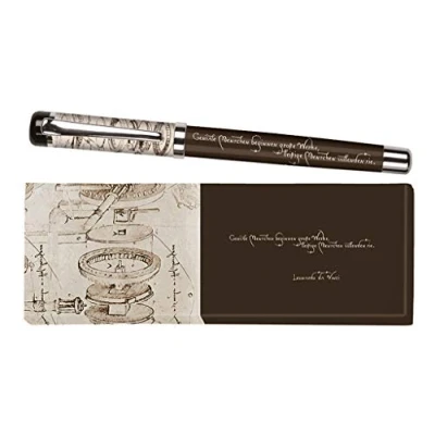 Abbildung von moses. libri_x Tintenroller Leonardo da Vinci, Tintenschreiber aus Metall mit blauer Mine , Bedruckt Zitat von Vinci In einer Geschenkbox, 1 Stück (1er Pack)