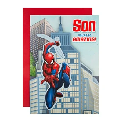 Abbildung von Hallmark 3D Geburtstagskarte für Sohn Marvel Amazing Spider Man Design
