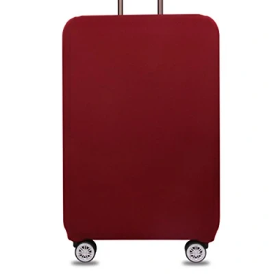 Abbildung von YianBestja Elastisch und Einfarbig Kofferhülle Koffer Abdeckung Schutzhülle Kofferschutzhülle Kofferbezug Luggage Gepäck Cover mit Band Klettverschluss (Weinrot, XL (29 32 Zoll))