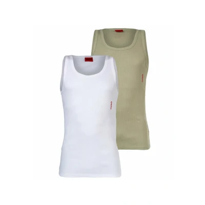Abbildung von HUGO TANK TWIN PACK Unterhemd/shirt, Herren, Größe: XL, Grün weiß