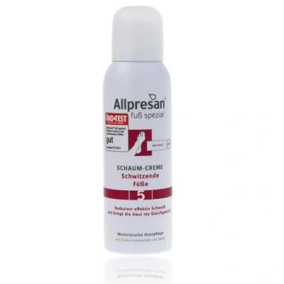 Abbildung von Allpresan Fuß spezial Nr. 5 Schaum Creme gegen Schweißfüße Fußcreme zur täglichen Pflege stark schwitzender Füße 125 ml
