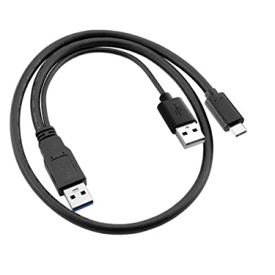 Abbildung von cablecc Typ C USB auf 3.0 Stecker &amp; 2.0 Dual Power Daten Y Kabel für Laptop und Festplatte
