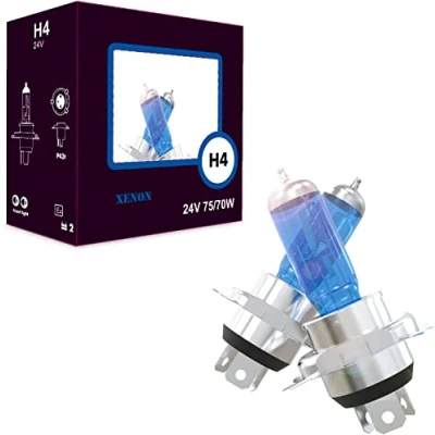 Abbildung von LIGHTWORLD24 2 x H4 24V 75/70W HALOGENLAMPE GLÜHLAMPE GLÜHBIRNE LAMPE BIRNE XENON STYLE für LKW Nutzfahrzeuge BUS TRAKTOR Scheinwerferlampe Fernlicht Abblendlicht