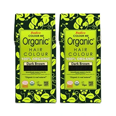 Abbildung von Radico Dunkelbraun 2er Pack Colour Me Organic Pflanzenhaarfarbe (bio, vegan, Naturkosmetik) dunkelbx2