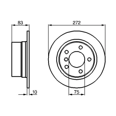 Abbildung von BOSCH 0 986 478 439 Bremsscheibe 271,8 10 5 120 voll beschichtet BMW: Z3 Coupe, Roadster