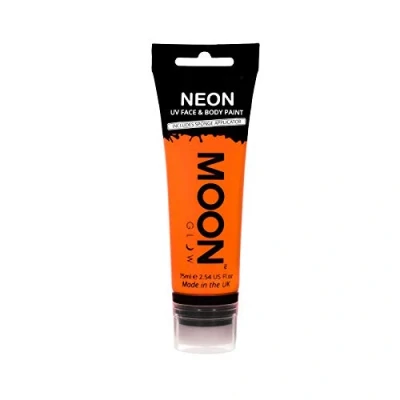 Abbildung von Moon Glow Supersize Neon UV Gesichts und Körperfarbe, mit Schwammapplikator (Intensives Orange, 75 ml)