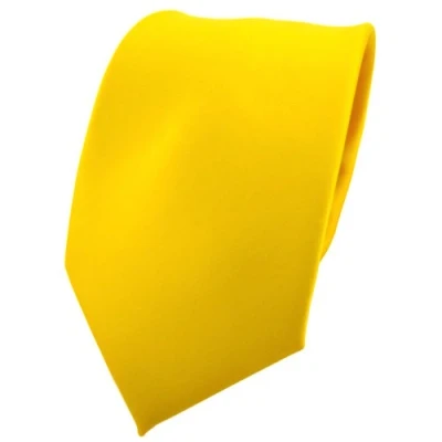 Abbildung von TigerTie Herren Krawatte Klassische 8 cm Satin in gelb verkehrsgelb knallgelb einfarbigem Design, ideal für Geschäftstermine, festliche Anlässe und die Freizeit