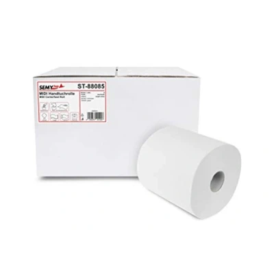 Abbildung von Semy Top Handtuchrolle Midi, Innenabwicklung 20 cm, 2 lagig, hochweiß, 1er Pack (1 x 6 Stück)