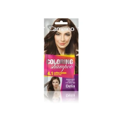 Abbildung von Cameleo Tönungsshampoo Coffee Brown schnelle und einfache Farbauffrischung &quot;Farbe in Farbe&quot; ohne Ammoniak Oxidationsmittel Shampoo im Beutel 40ml