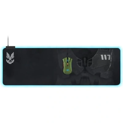 Abbildung von Razer Goliathus Extended Chroma (Halo Infinite Edition) Extra große weiche XXL Gaming Maus Matte mit RGB Beleuchtung (Kabelhalterung, Stoff Oberfläche, gesteppter Rand) HALO