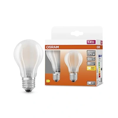 Abbildung von OSRAM LED Star Classic A75 Lampe für E27 Sockel, Birnenform, GL FR, 1055 Lumen, warmweiß (2700K), Ersatz herkömmliche 75W Glühbirnen, nicht dimmbar, 6er Pack, White