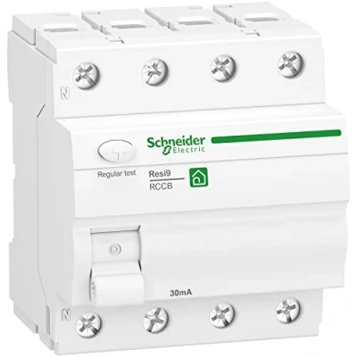 Abbildung von Schneider Electric Fehlerstromschutzschalter RESI9 4P 63A 30MA TYP A, R9R22463