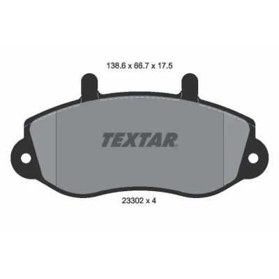 Abbildung von TEXTAR 2330201 Bremsbelagsatz nicht für Verschleißwarnanzeiger vorbereitet RENAULT: MASTER 2 Kasten, Bus, OPEL: Movano A Platform / Chassis