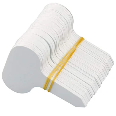 Abbildung von KINGLAKE 100 Stück Pflanzenschilder, Pflanzenstecker Für Draussen Wetterfest, Namensschild Pflanzettiket kunststoff, Gartenschilder Zum Beschriften, 5X7CM, Weiß