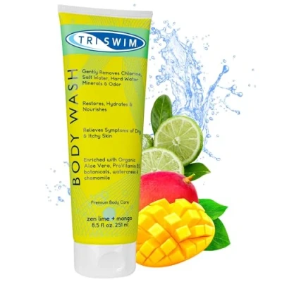 Abbildung von TRISWIM Chlorentfernungs Shampoo Damen und Herren, Feuchtigkeitsspendendes Haarshampoo für Schwimmer, Anti Chlor After Swim Limette &amp; Mango, 251 ml