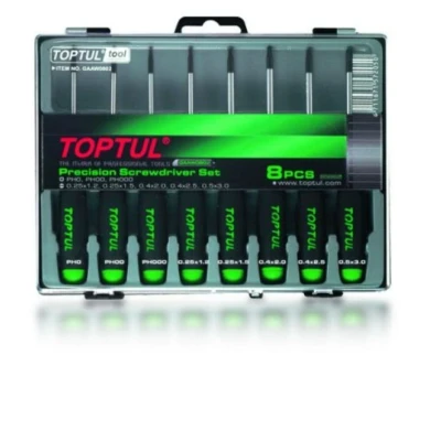 Abbildung von TOPTUL GAAW0802 Schraubendrehersatz 1.2, 1.5, 2.5, 2, 3, PH0, PH00, PH000 Kunststoffkassette