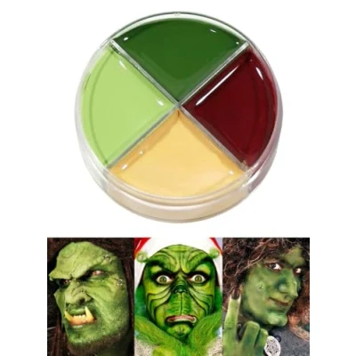 Abbildung von Professionelle Theater Schminke für Monster Horror Make Up Set Creme Schminkdose 4 Farben Halloween Karneval Motto Party