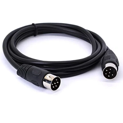 Abbildung von HTGuoji Midi DIN Kabel, 6 polig, Stecker auf Stecker, Instrumentenkonverter, Adapter, poliges Audiokabel für Mikrofon, Gitarre (1.5 meter)