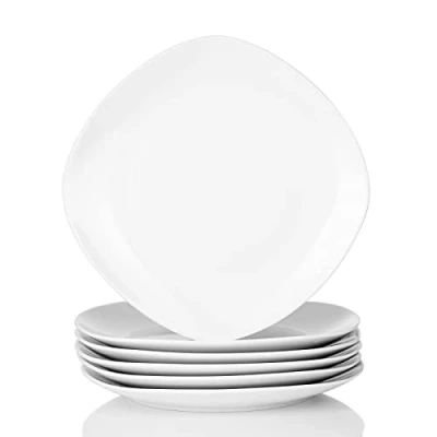 Abbildung von MALACASA, Serie Elisa, 6 TLG. Porzellan Tellerset Speiseteller Flache Teller Essteller Set Flachteller 24,8cm für Personen