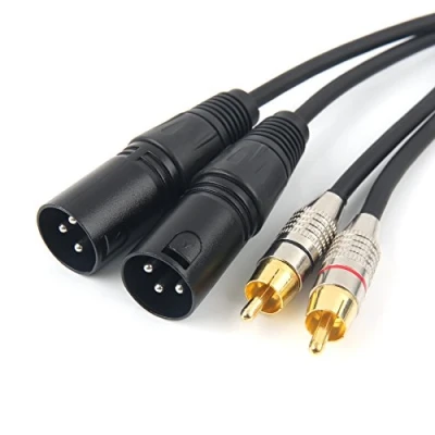 Abbildung von SiYear Dual XLR auf RCA Male Phono Plug HIFI Audio Unbalanced Kabel, Zwei 3Pin zu 2 Verbindungs Mikrofon Patchkabel (10FT/3M)
