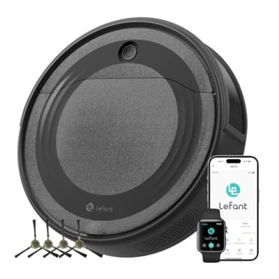 Abbildung von LEFANT Saugroboter M310, 4500Pa Superschlank Staubsauger Roboter mit Präzise Entfernungsnavigation, 150Mins, HEPA Filter, WLAN Roboterstaubsauger, Ideal für Tierhaare, Teppiche, Hartböden