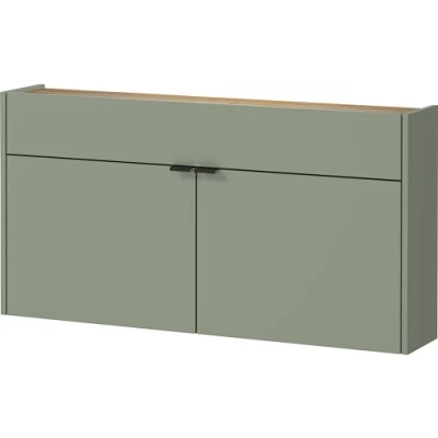 Abbildung von Germania Hängender Mehrzweckschrank 1398 629 GW Ameca, in Taupegrün/Eiche, geringe Tiefe, optimal für schmale Flure, 110 x 57 22 cm (BxHxT)