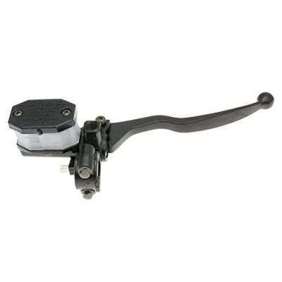 Abbildung von Universale IP34043 Bremspumpe/Bremszylinder/Hauptbremszylinder rechts mit Bremshebel für Roller, Moped, Mokick, Motorrad, Quad &amp; ATV, Schwarz,weiß