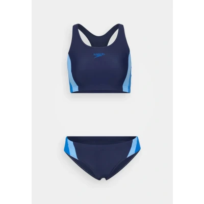 Abbildung von Speedo Colorblock Splice TWO Piece Bikini, Damen, Größe: 34, Lagoon blue