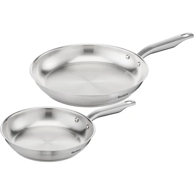 Abbildung von Tefal Virtuoso 2 teiliges Pfannenset 24 + 28 cm, Pfannen Induktion, hochwertiger Premium Edelstahl, unversiegelt, für alle Herdarten geeignet, backofengeeignet bis zu 250C, E492S2