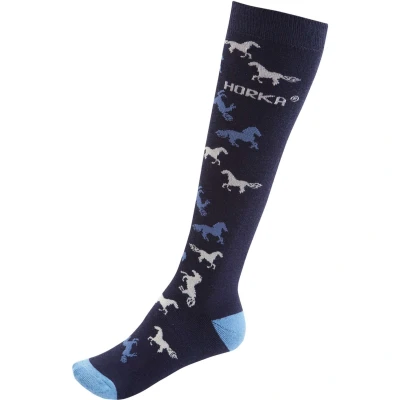 Abbildung von Horka Socken Riding Horses Dunkelmarine L