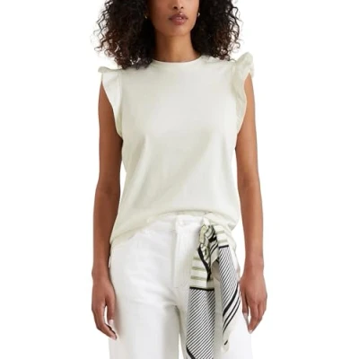 Abbildung von Marc O&#039;Polo Denim Ruffles Top, Damen, Größe: Medium, Silky white