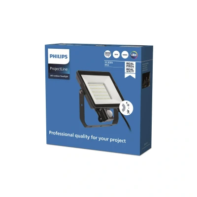 Abbildung von Philips Projectline Flutlicht, 30W, 4000K, schwarz, mit Sensor
