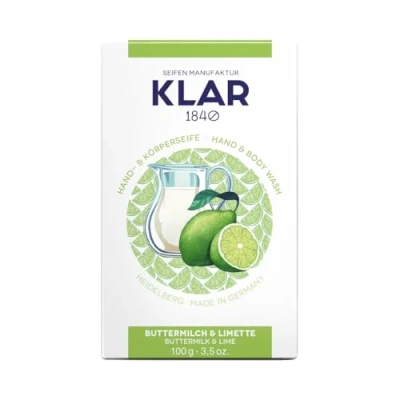 Abbildung von Klar Seifen Buttermilch &amp; Limettenseife 100g, Cosmos zertifiziert, palmölfrei, geeignet für normale Haut, Seife, 11060