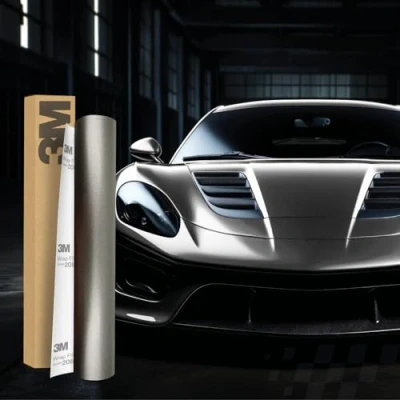 Abbildung von 3M 2080 Car Wrapping Folie 30x152cm Selbstklebende Autofolie für Auto Motorrad Boot 3D Lackschutzfolie mit Luftkanälen zum Folieren (S261 Satin Dark Gray)