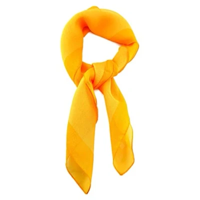 Abbildung von TigerTie Damen Chiffon Nickituch in gelb sonnengelb mit Bordüre Größe 58 cm x