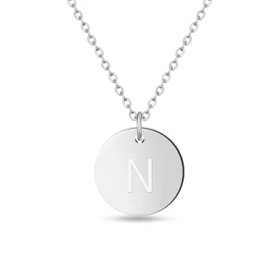 Abbildung von Initialen Halskette Frauen Mädchen mit Gravur N Nemo Neo Nevio Nick Nico Nicolas Nikita Niklas Nils Noah Noel Norbert Nadine Nancy Naomi Natalie NELA Nele Nelly Nevaeh Nicole Nike