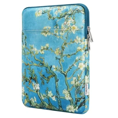 Abbildung von TiMOVO 9 11 Zoll Tablet Tasche für iPad 10. Gen. 10.9&quot;, 9/8/7. 10.2&quot;, Air 11/Air 5/4. Galaxy Tab A9+/A9 Plus 11&quot;, Schutztasche Smart Keyboard, Aprikose Blume