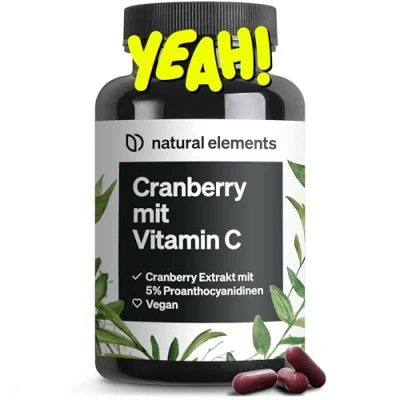 Abbildung von Cranberry Extrakt mit Vitamin C 25:1 (entspricht 20.000mg Cranberries pro Tagesdosis) 240 Kapseln laborgeprüft, vegan, hochdosiert, ohne unerwünschte Zusätze