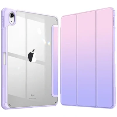 Abbildung von Fintie Hybrid Hülle für iPad 10. Generation 2022 (10.9 Zoll) mit Stifthalter Stoßfeste Schutzhülle transparenter Hartschale auf der Rückseite, Fantacy Ombre