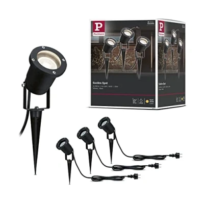 Abbildung von Paulmann 98897 Special Line LED Gartenstrahler 3er Set Pflanzenleuchte Spieß IP65 rund 92mm 3000K 3x3,5W 3x230lm 230V Schwarz Aluminium