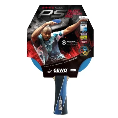 Abbildung von GEWO PS Blast Carbon Pro Tischtennisschläger ITTF genehmigter Profi Tischtennisschläger, Schläger mit schnellem Belag Return und hohen Rotationseigenschaften, konkav, 2,0mm Schwamm