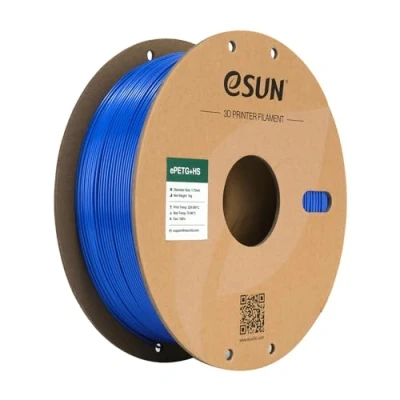 Abbildung von eSUN PETG Filament 1.75mm, PETG+HS Hochgeschwindigkeits 3D Drucker Filament, Maßgenauigkeit +/ 0.03mm, 1KG Spule (2.2 LBS) Schnelligkeit für High Speed Drucker,Einfarbig Blau