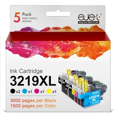 Abbildung von 5er Pack LC3219XL Druckerpatronen Ersatz für Brother LC3219 XL LC3217 Patronen MFC J5330DW J5730DW J6530DW J6930DW 6935DW J5335DW