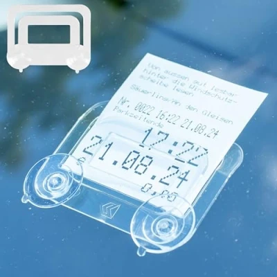 Abbildung von Windschutzscheibe Parkausweis Halterung, 2 Stück, in Transparent, Halter mit Saugnäpfen, Parkausweishalter Scheibe, Autoscheibe Parkscheinhalter, Kartenhalter Parkticket, Auto Saugnapf Clip Ticket