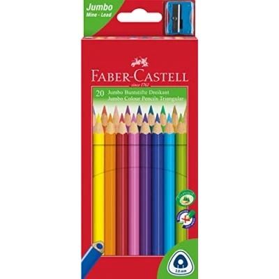 Abbildung von FABER CASTELL 116520 Buntstifte triangular Jumbo, 20er Kartonetui, 1 Stück