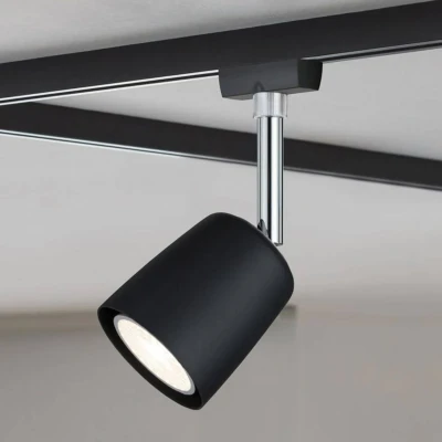 Abbildung von Paulmann Schienensystem Leuchten »URail Schienenspot Cover GU10 max. 10W 230V Schwarz matt, Chrom«, (1 tlg.), Einzelspot, dimmbar