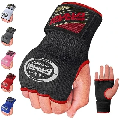 Abbildung von Farabi Sports Innenhandwickel für Kinder und Erwachsene innenhandschuhe boxen Box Bandagen männer &amp; Frauen MMA Muay Thai Training boxbandagen (Black, S/M)