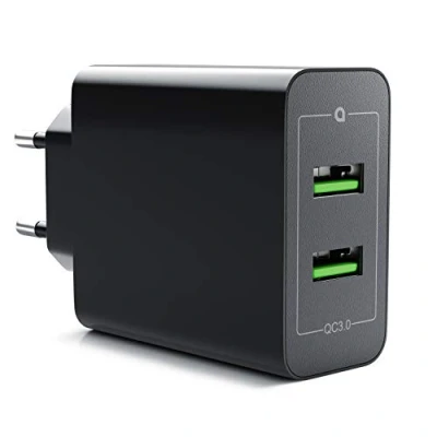 Abbildung von CSL 36W Ladegerät 2 Port Quick Charge 3.0 USB Netzteil 6000 mA Insgesamt Schnellladefunktion Smart Solid für iPhone iPad Samsung Galaxy Nexus HTC Motorola LG UVM