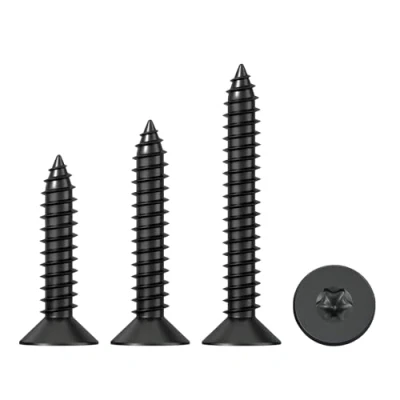 Abbildung von Qrity 50 STÜCKE M4x16mm selbstschneidende Schraube, Torx Flachkopfschrauben, Edelstahl Rundkopf Selbstbohrende Schrauben,Schwarz